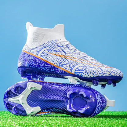 High-Top Men's Football Shoes - Anti-Slip Microfiber